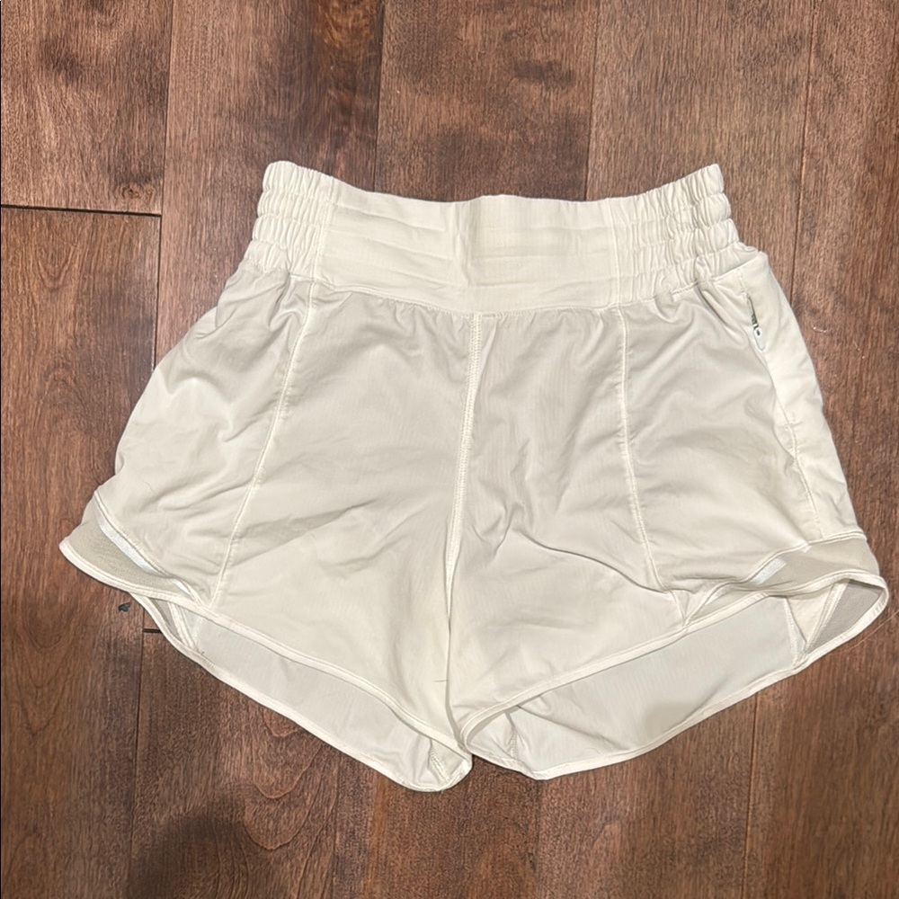 White lulu size 4 shorts, 4 inch
